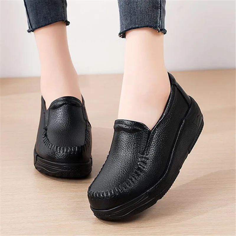 Vrouw Loafers Kantoor Comfortabele Mocassins Vrouwen Platte Schoenen Casual Platform Sneakers Zachte Zool Slip Op Moeder Schoenen