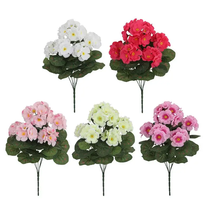 Flor Artificial realista de geranio, flor de Begonia, ramos de novia para boda, decoración de bonsái para jardín al aire libre, guirnalda de Festival