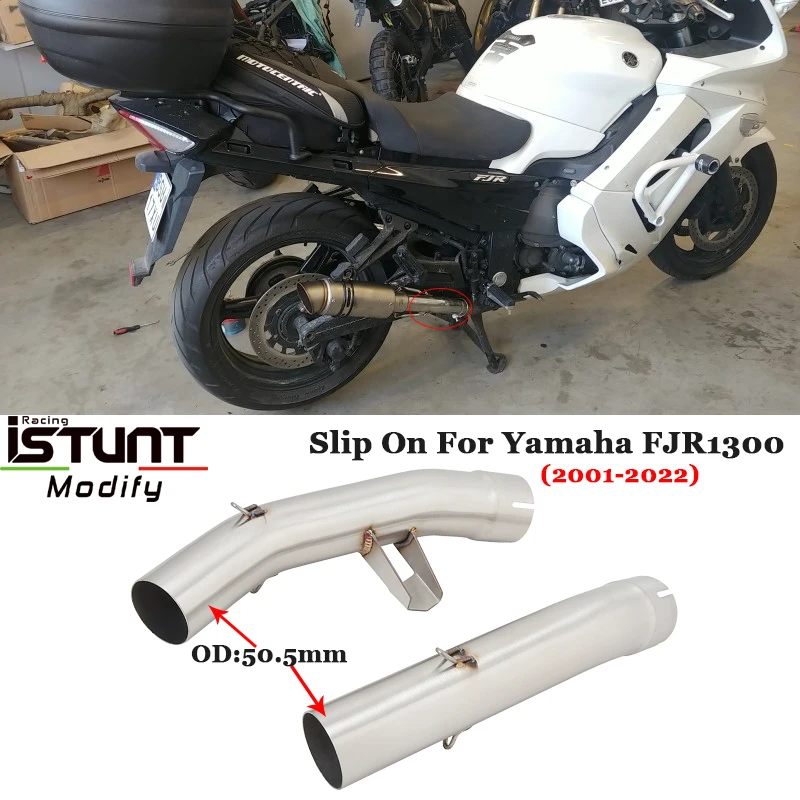 

Выхлопная труба для мотоцикла без шнура для Yamaha FJR1300 FJR 1300 2001-2018 2019 2020 2021 2022 Модифицированная средняя двухсторонняя Соединительная труба