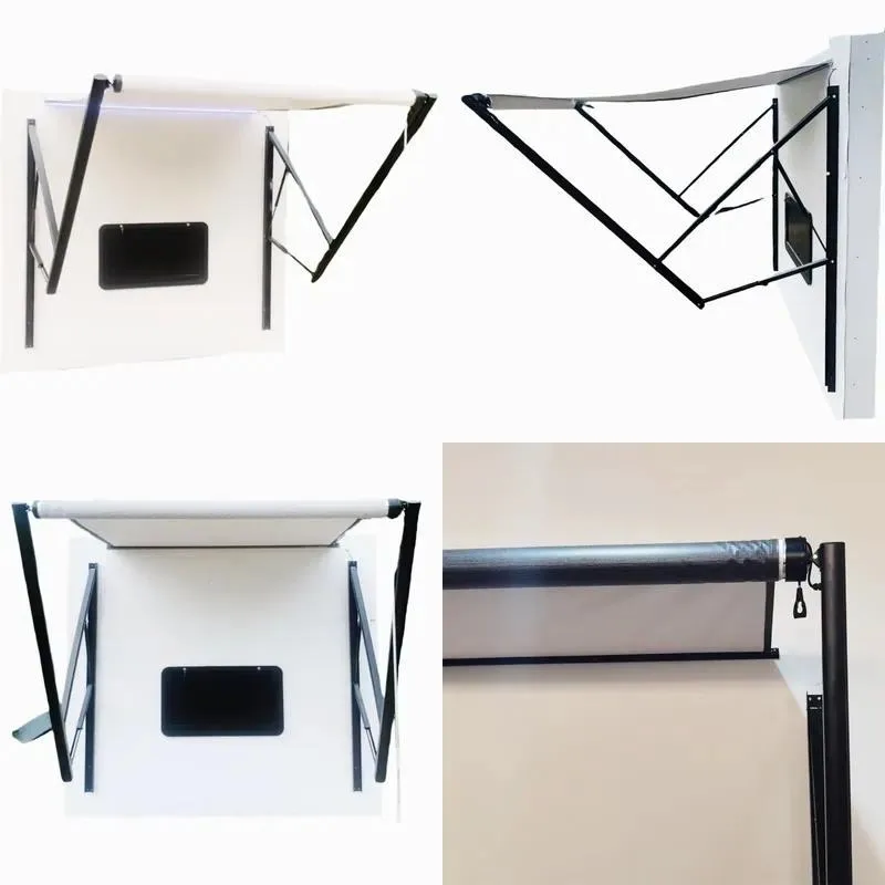5.5x2.5m Durable Trailer Awning with Hand Crank for Desert Beach Camping RV Accessories Body Parts