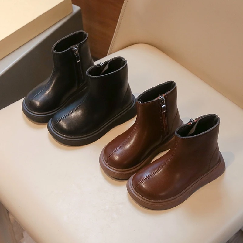 Child Snow Boot 2025Autumn New Baby Plush Warm Boot British Style Anti Slip Girl Fashion Shoes Men Women's Versatile Short Boots
