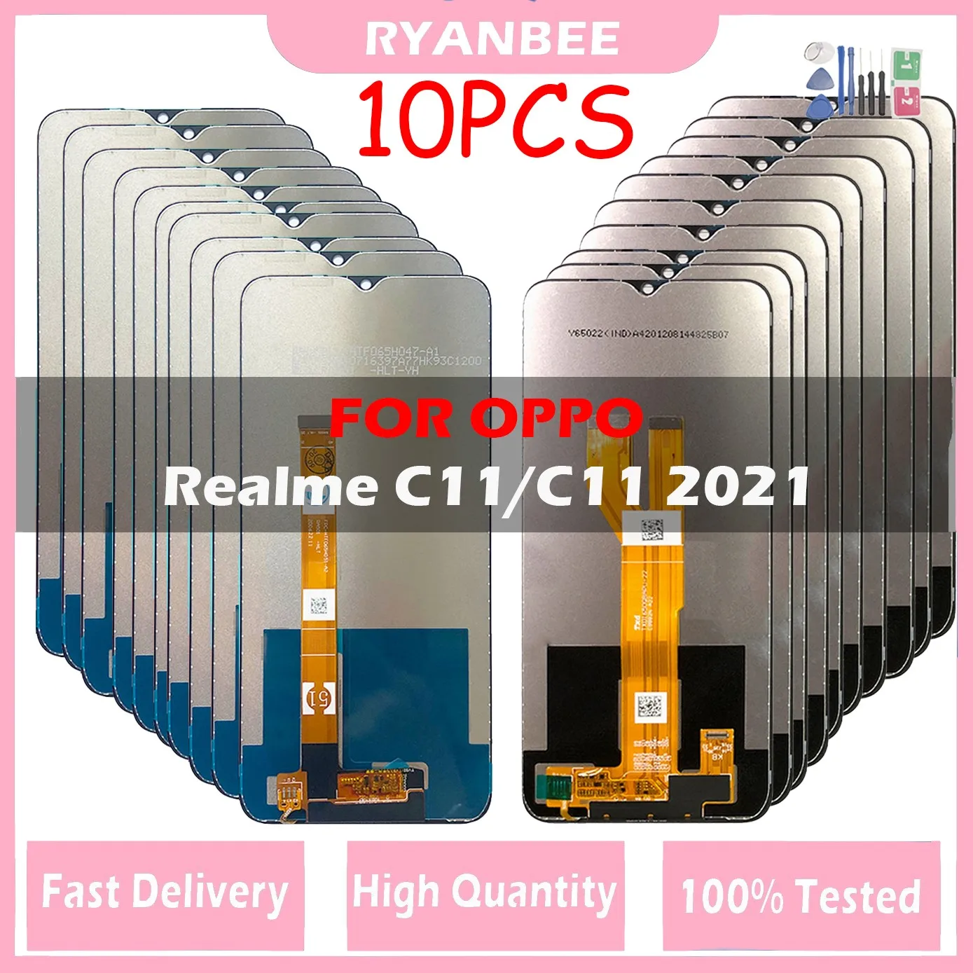 

10PCS LCD For OPPO Realme C11 RMX2185 RMX3231 LCD Display Touch Screen Digitizer Assembly For Phone 6.52" Realme C11 2021 LCD