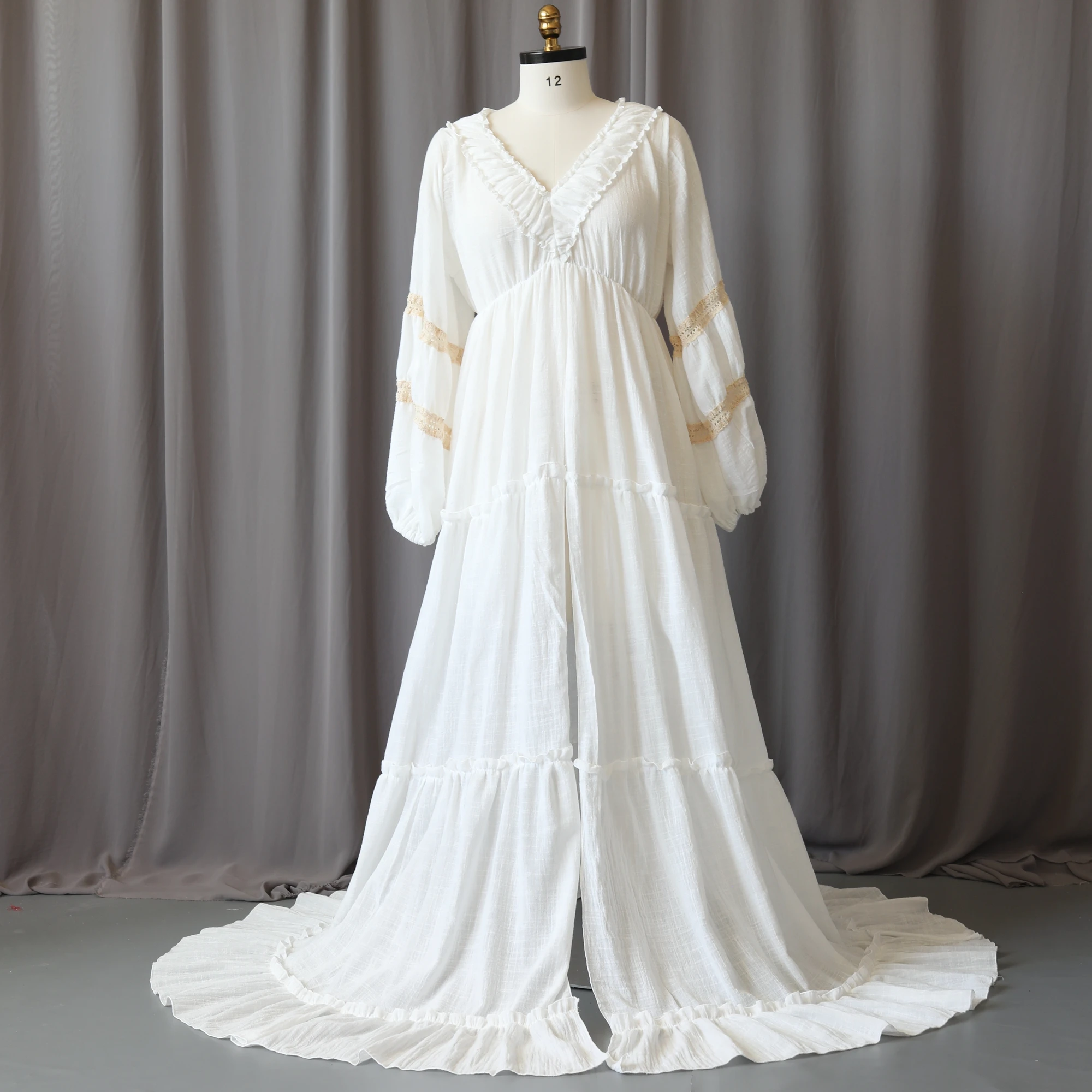 

Элегантные платья для беременных, платье для фотосессии с длинными рукавами для беременных, платье для детского душа, регулируемый v-образный вырез, фотография беременности