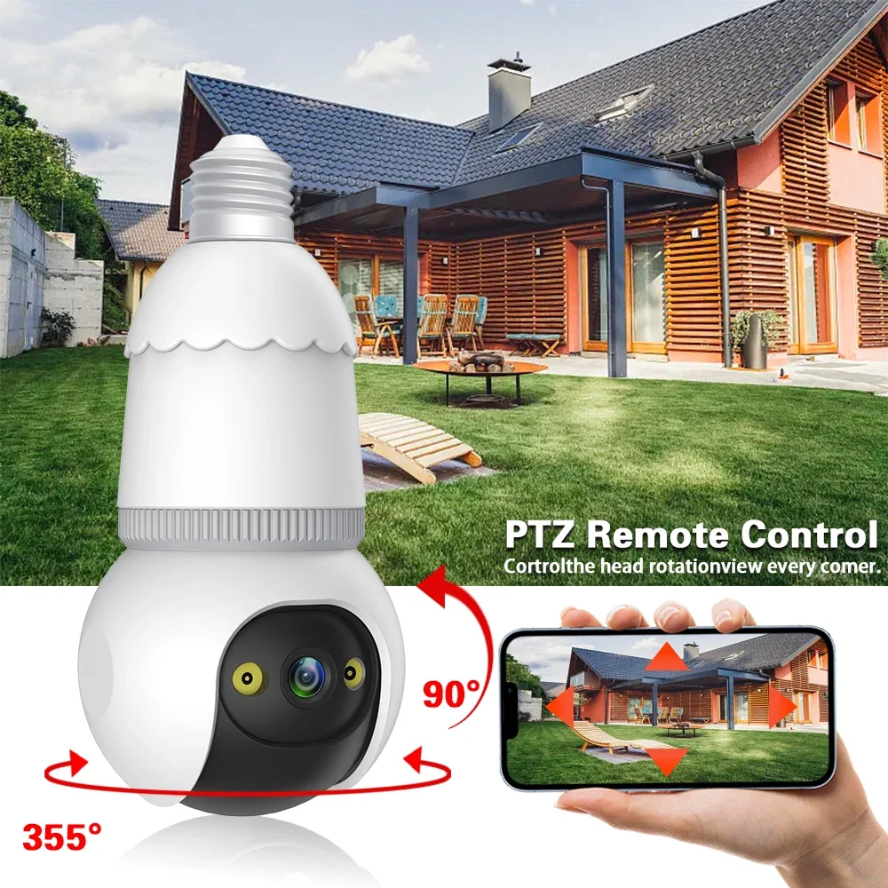 Imagem -02 - Tuya Wall Plug in Câmera Mini Vigilância Home Security Protection Lâmpada Led Light Câmeras ip Visão Noturna Wifi 360 ° 5mp