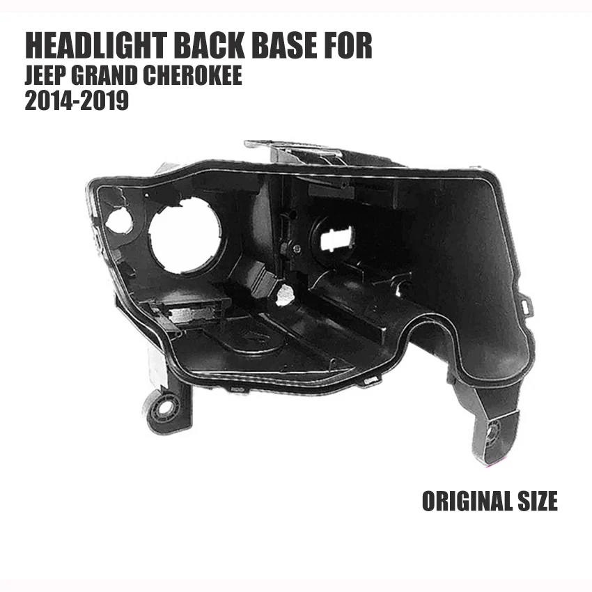 Auto Headlight Back Base For Jeep Grand Cherokee 2014-2019 Headlamp Rear Shell Back House Replacement Black Case Car Accessories