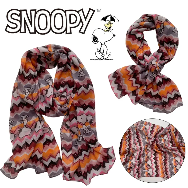 Kawaii Snoopy Scarf Women Fashion Autumn Winter Warmer Neck Scarf Cartoon Print Shawl Bandana Scarves Lady Muffler Gifts