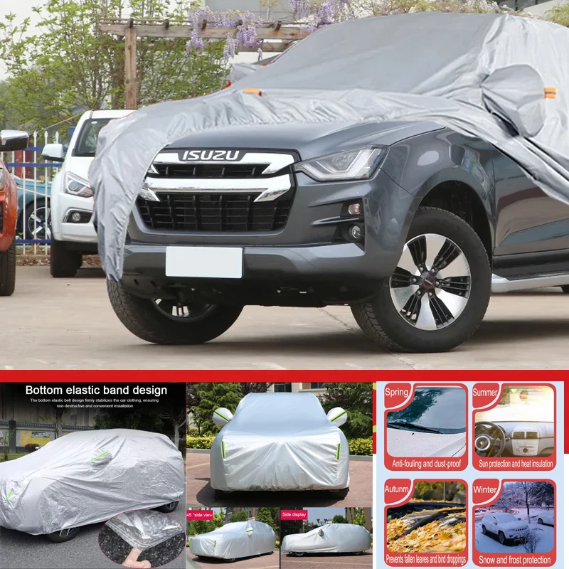

For Isuzu D-max pickup Fit Outdoor Protection Full Car Covers Snow Cover Sunshade Waterproof Dustproof Exterior Car accessories