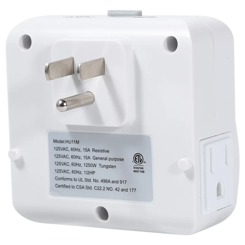

AB41-24 Hour Cycle Plug-In Mechanical Timer, Indoor Timer For Electrical Outlets, Dual 3-Prong Outlets, 125V 15A US Plug