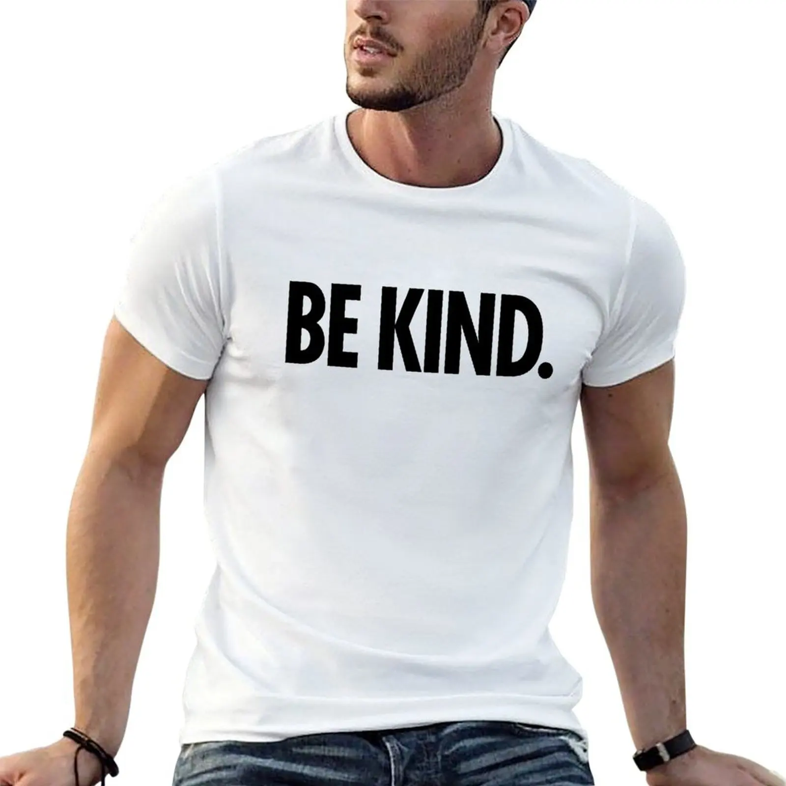 Be Kind - Bold Black Type T-Shirt Fashion Simple Casual Tee Shirt