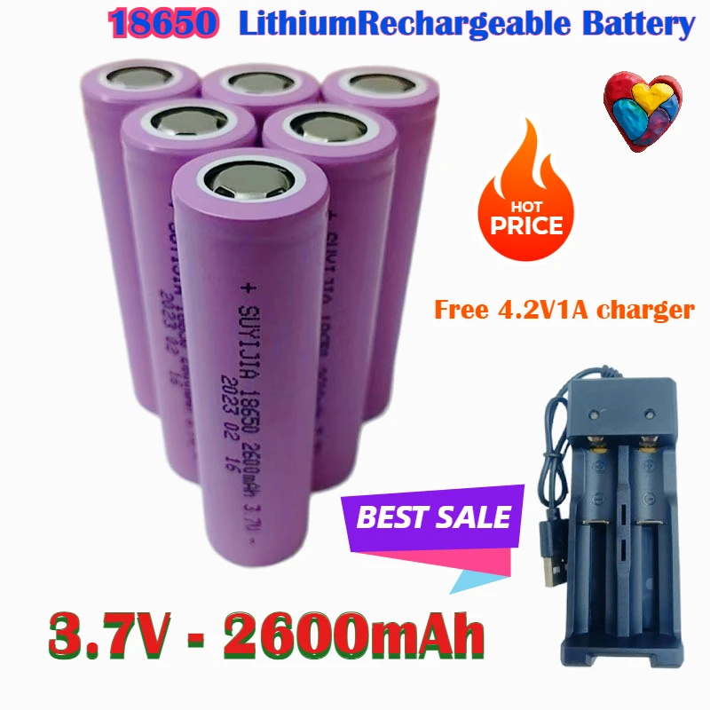 

18650 2600mah 3.7v Rechargeable Battery 10A Discharge Lithium Ion Battery for Powerbank Lamp Flashlight 18650 Batteries