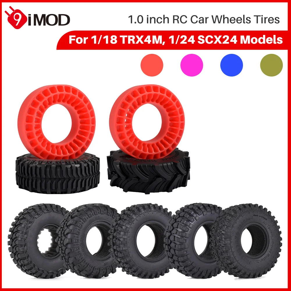 9IMOD 1.0in سيليكون المطاط إدراج الإطارات مجموعة مقاوم للماء ل 1/18 TRX4M 1/24 محوري SCX24