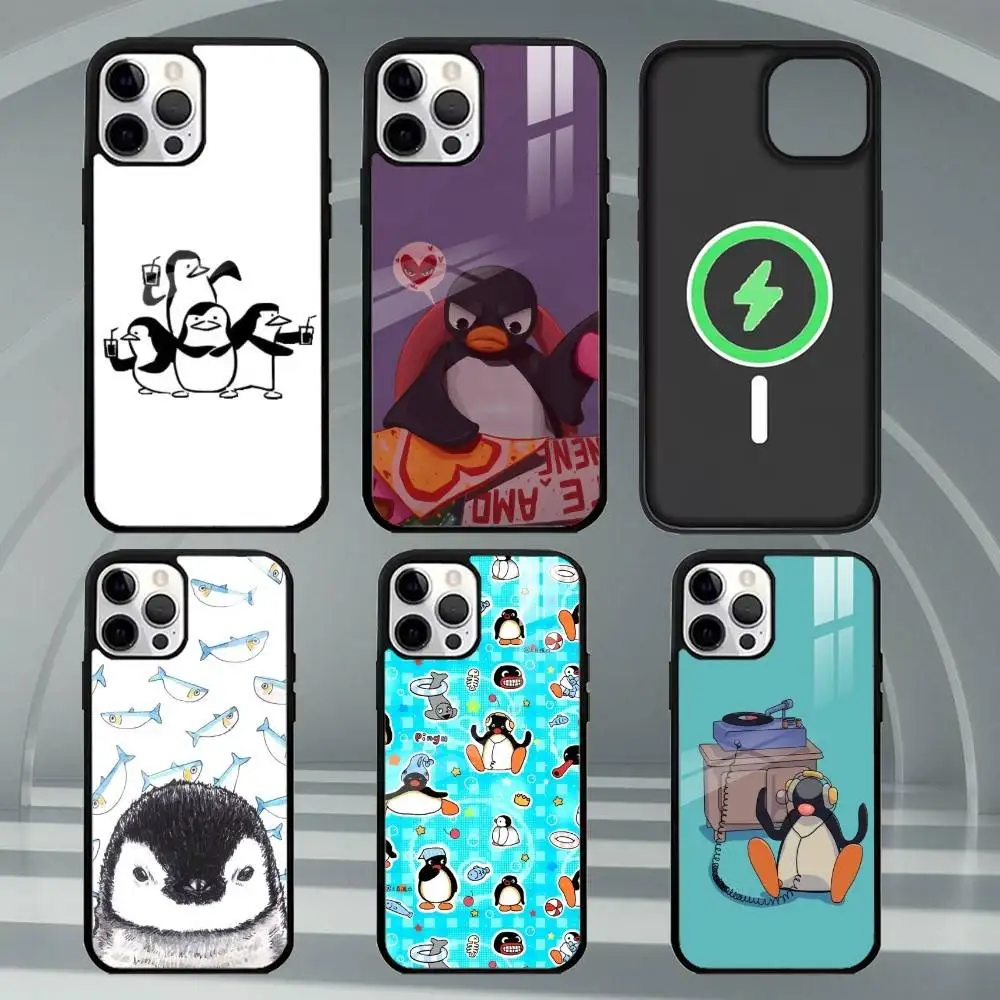 Cartoon Pingu Penguin   Phone Case For iPhone17,16,15,14,13,12,11 Plus,Pro Max Magnetic For Magsafe Wireless Charging