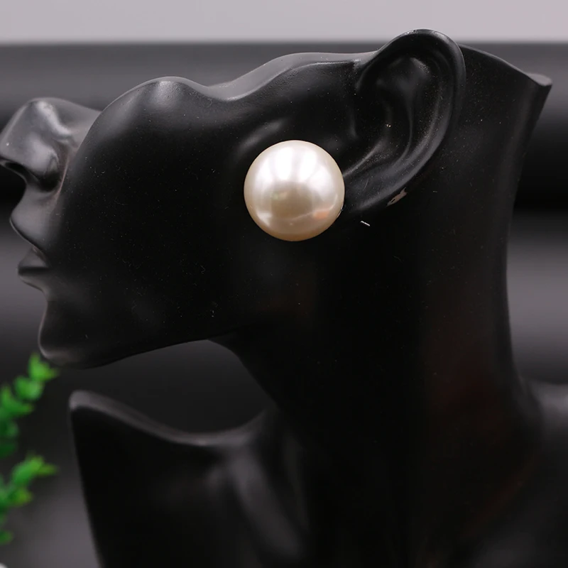 2cm Big Simulated Pearl Earrings Temperament Simple Personality White Statement Earrings For Women Korean Earrings Jewelry Gift