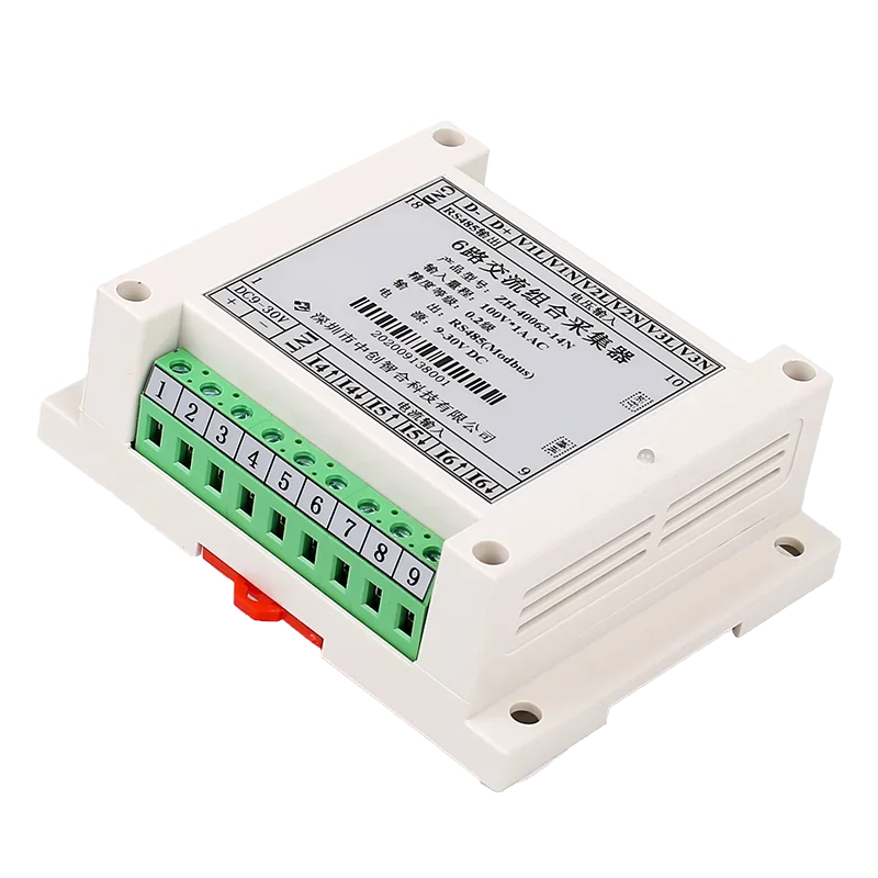 

Customizable 6 Way AC Voltage Meters 24 Bit AD High-precision Acquisition Module AC220V To 485 Communication Voltage Transmitter