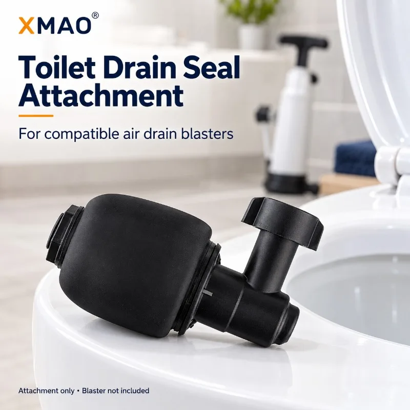 XMAO Black Inflatable Rubber Drain Seal Head, Toilet Unclogging Attachment for Compatible Air Drain Blasters, Replacement Part