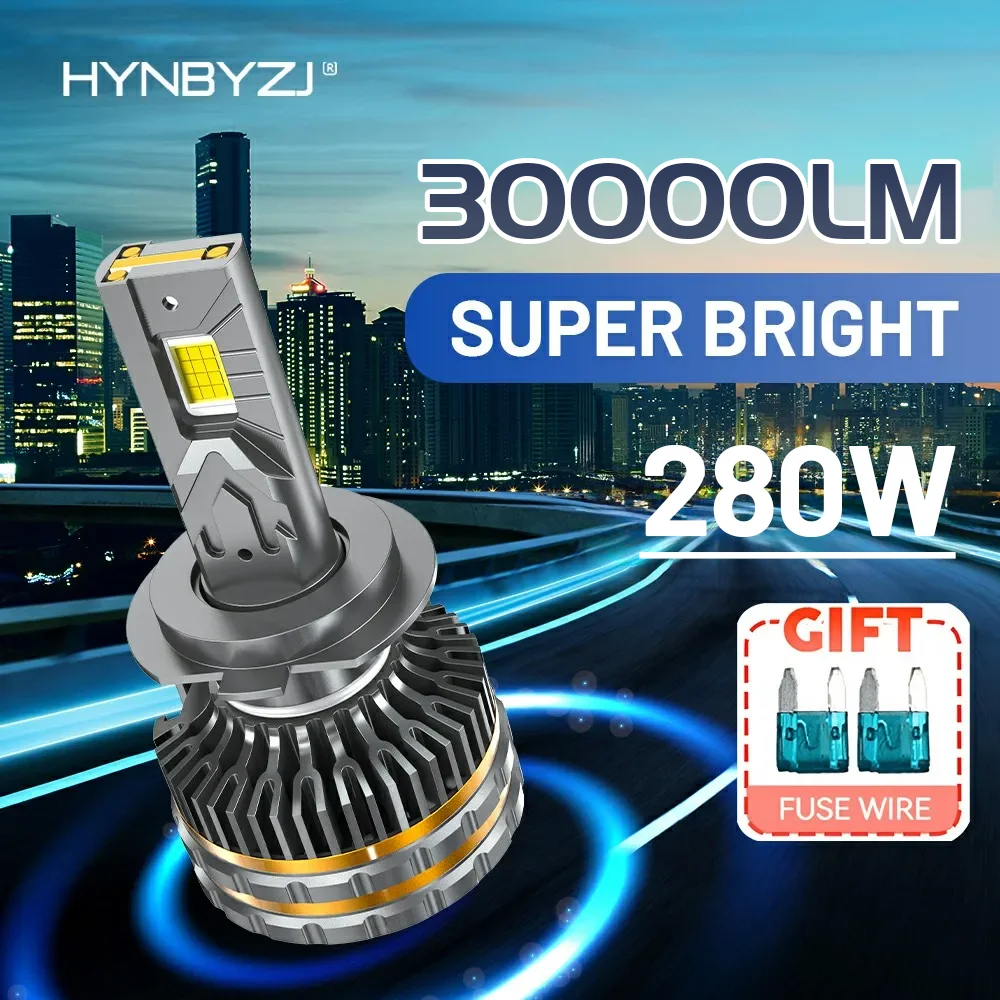 

HYNBYZJ 280W H7 H1 H8 H9 H11 Lights 30000LM LED Car Headlight Hb3 Hb4 9005 9006 9012 9007 9008 H4 Led Lights for Auto Lamp