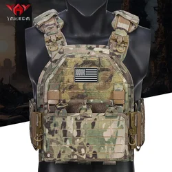 YAKEDA (with American flag) MOLLE training vest outdoor training vest 1000D waterproof and wear-resistant