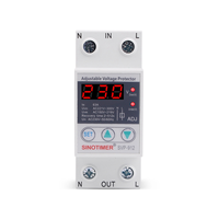 SINOTIMER 63A 230V 50/60Hz Din Rail Adjustable Automatic Recovery Over and Under Voltage Protector Voltage Protective Device