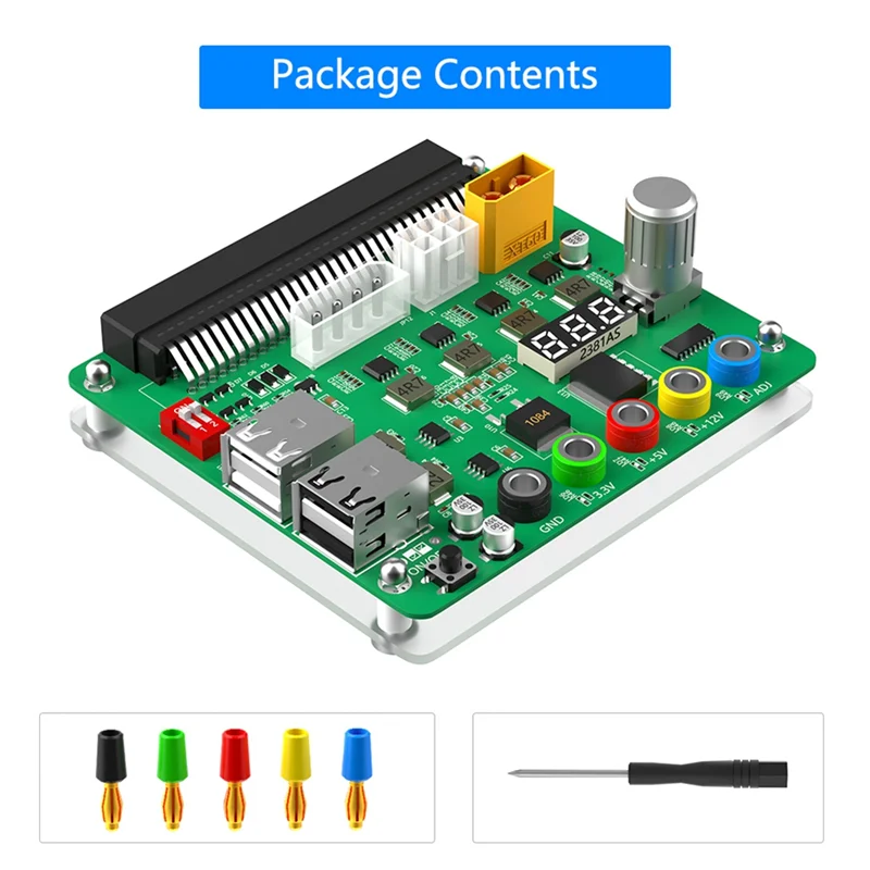 A08E-Power Supply Breakout Board Adjustable Voltage Knob 3.3V/5V/12V /USB2.0/QC2.0/3.0/12V For HP/DELTA/FUJITSU/LITEON PSU