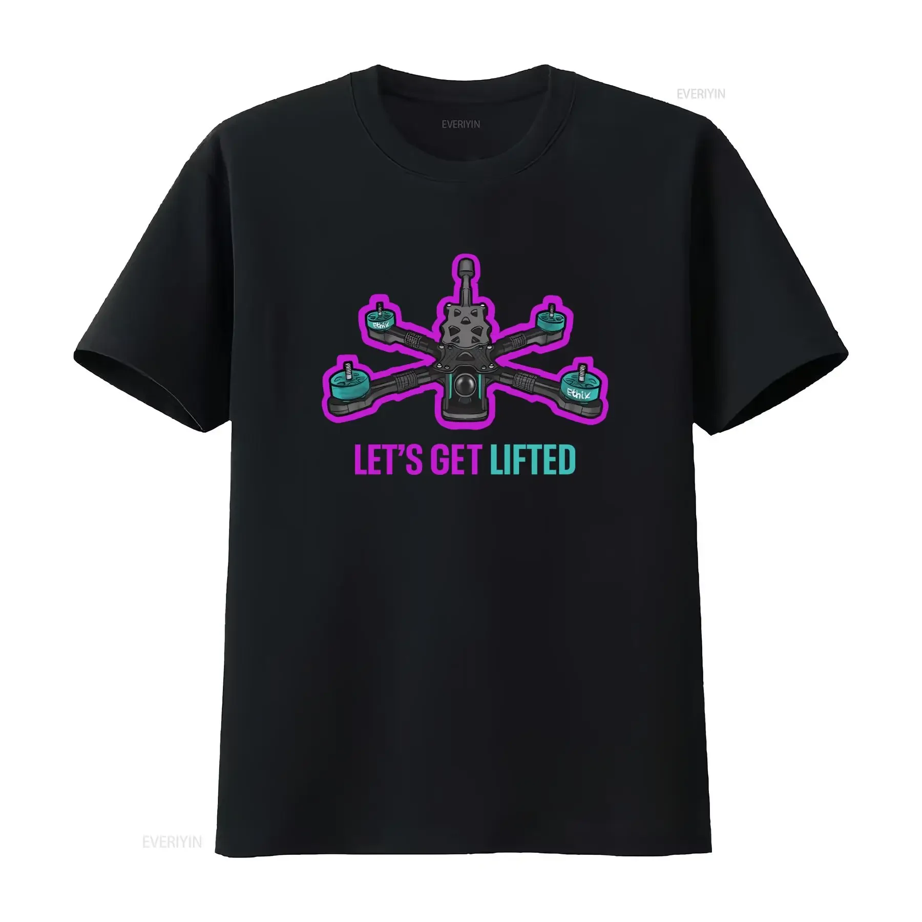 Let's Get Lifted Tri Blend Crew T Shirt for Fpv Hobby Quadcopter Drone Enthusiast vintage Washed Stylish Soft Comfortable