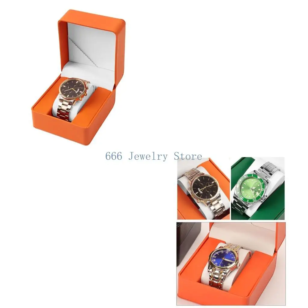 

F2TD Часы из искусственной кожи Дорожный футляр для хранения ювелирных изделий ручной работы Коробка для часов