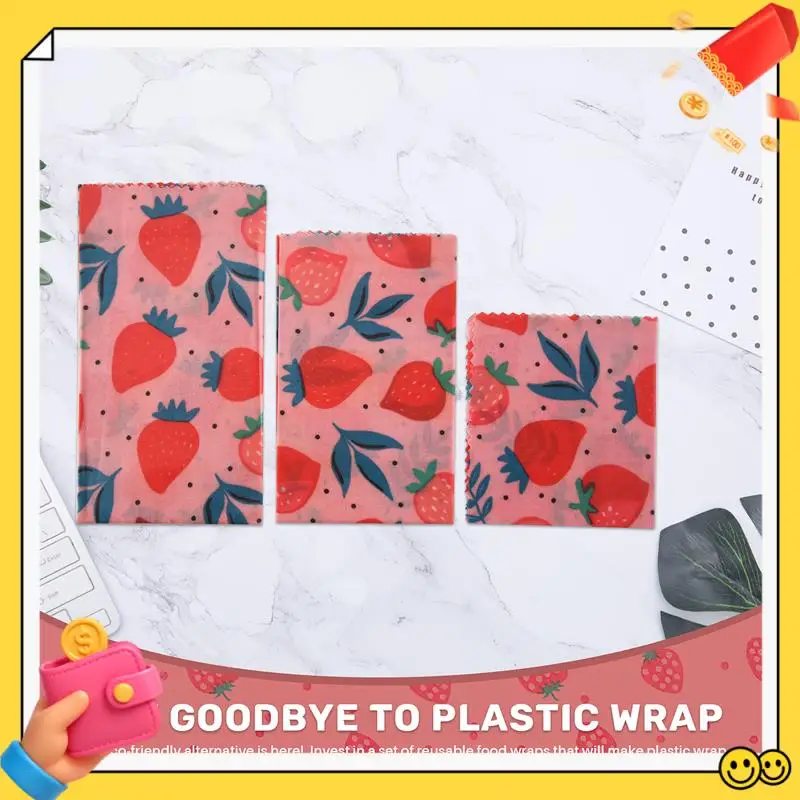 

A89Q-1Set Reusable Beeswax Cloth Wrap Food Fresh Bag Lid Jungle Party Bees Wax Wrap For Sandwich Cheese