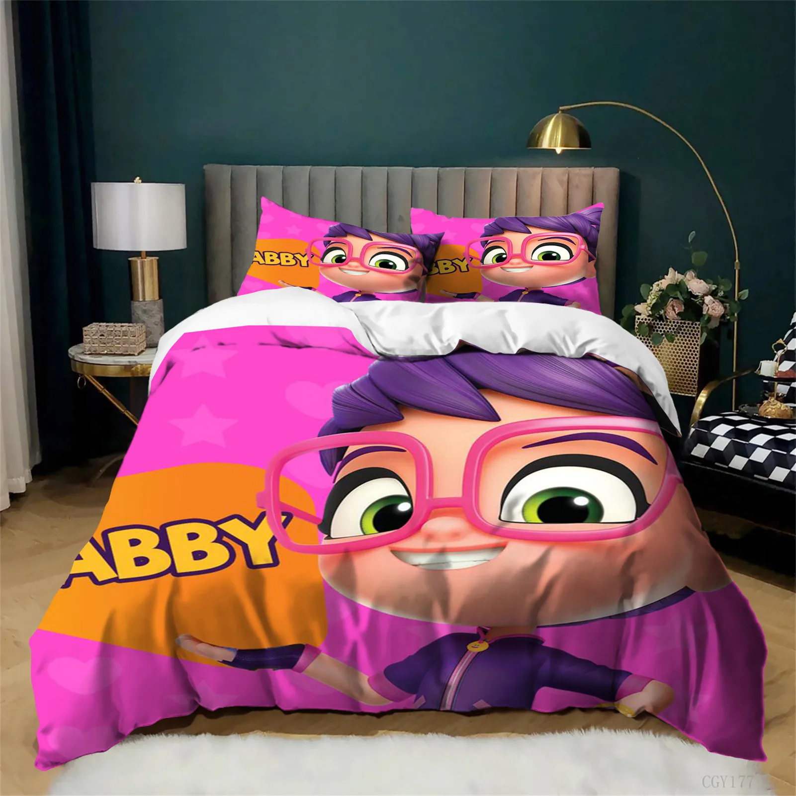 

Набор постельного белья Kawaii Ultra Soft: классический легкий комплект пододеяльников Abb-y Hat-cher, всесезонный, 3 предмета, для девочек