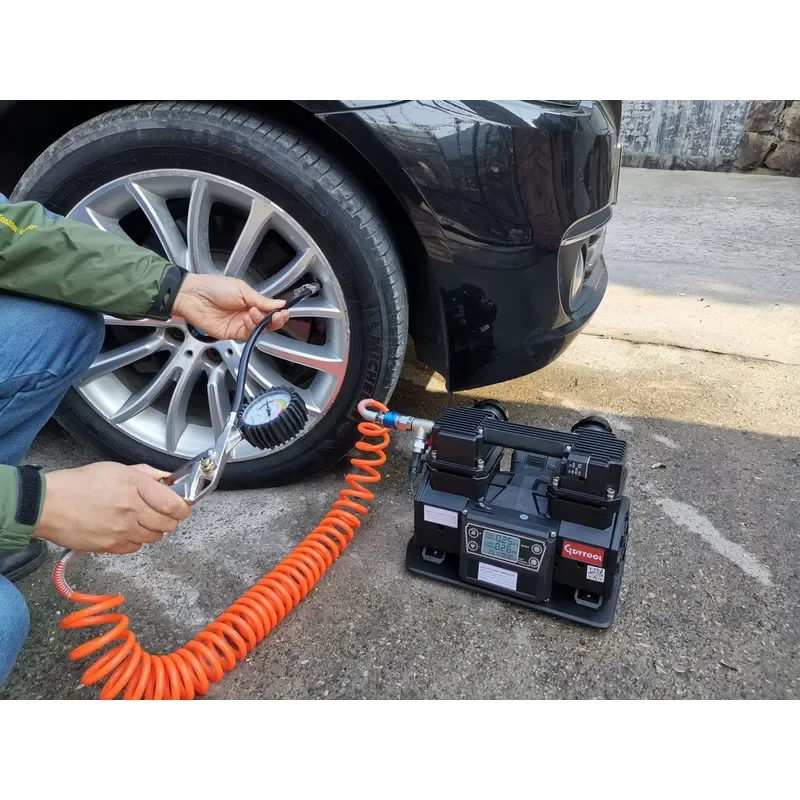 DC12V-24V Li-ion BRUSHLESS AIR COMPRESSOR 500W Aluminum DC Motor Portable Oilless Silent Air Pump Car Air Compressor Model 6