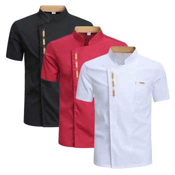 Koch Jacke Männer Speisesaal Kochen Kleidung Tops Pizza Koch Uniform Bäckerei Café Küche Mantel Sommer Restaurant Arbeits kleidung
