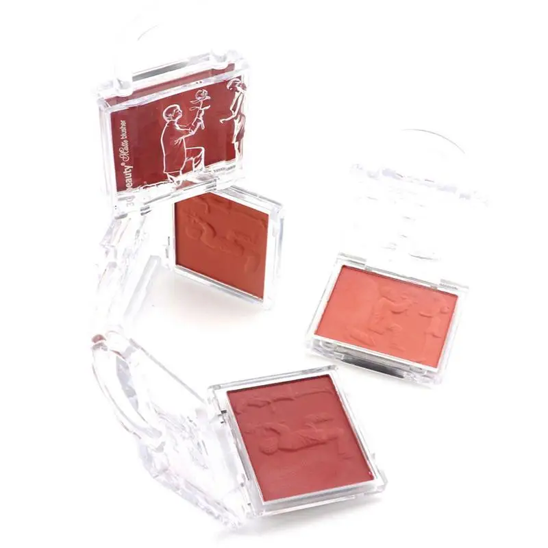 Blushes Palette Makeup Matte Powder Blusher Anti-smudge Face Palette With Lock Shape Proposal Scene Pattern Waterproof