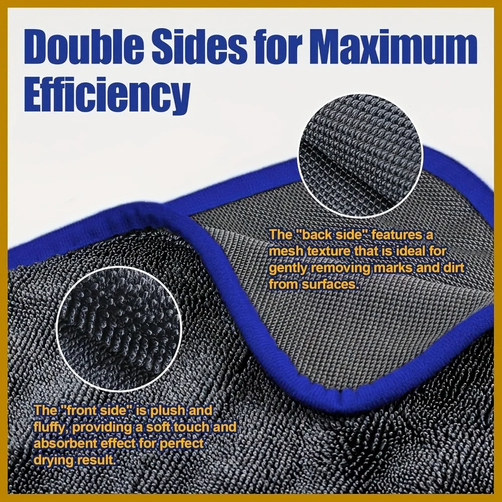 SEAMETAL High-end Car Wash Microfiber Twisted Towel Super Absorbent Fast Drying Towels Detailing Cloth for Car Cleaning Tools