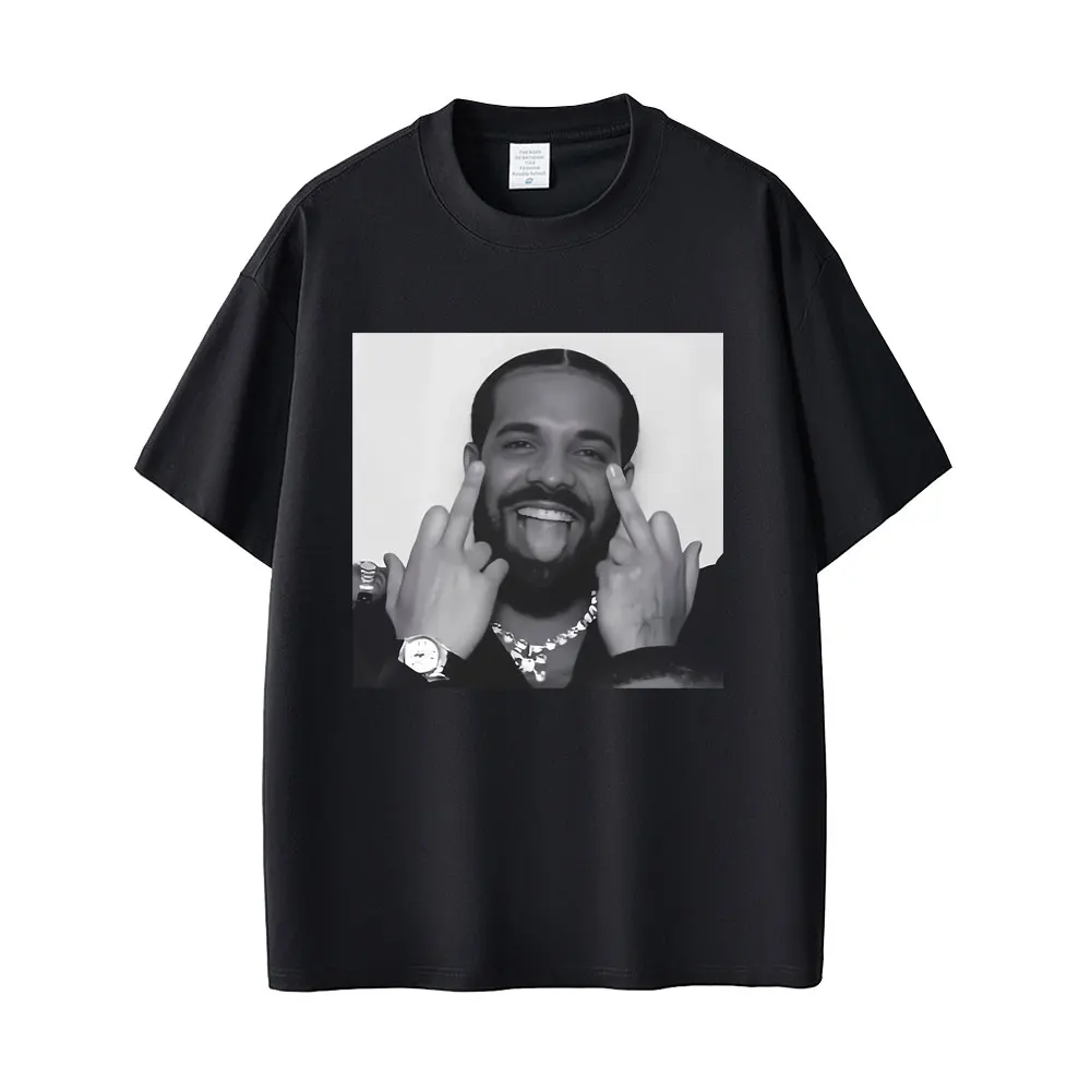 Rapper Drake Friendly Gesture Funny Meme T-shirt Men Women Casual Humor T Shirts Short Sleeve Men's Hip Hop Vintage Tops T Shirt