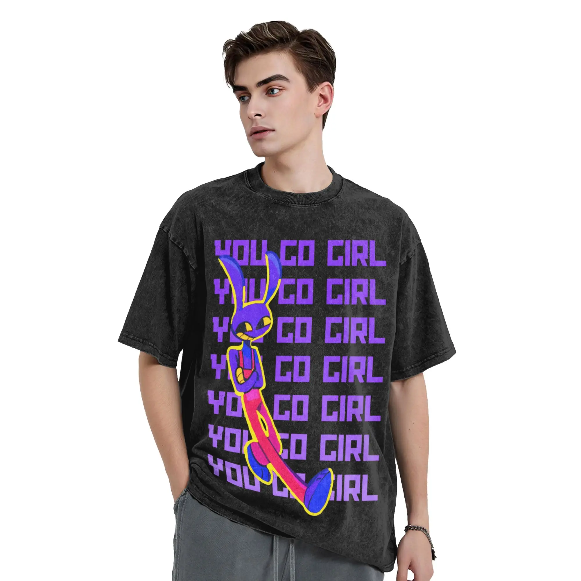 Cartoon Digitals Circus Jax Washed T Shirts Streetwear Novelty T-Shirt  Tees Tops Men Women Short Sleeve Street Summer