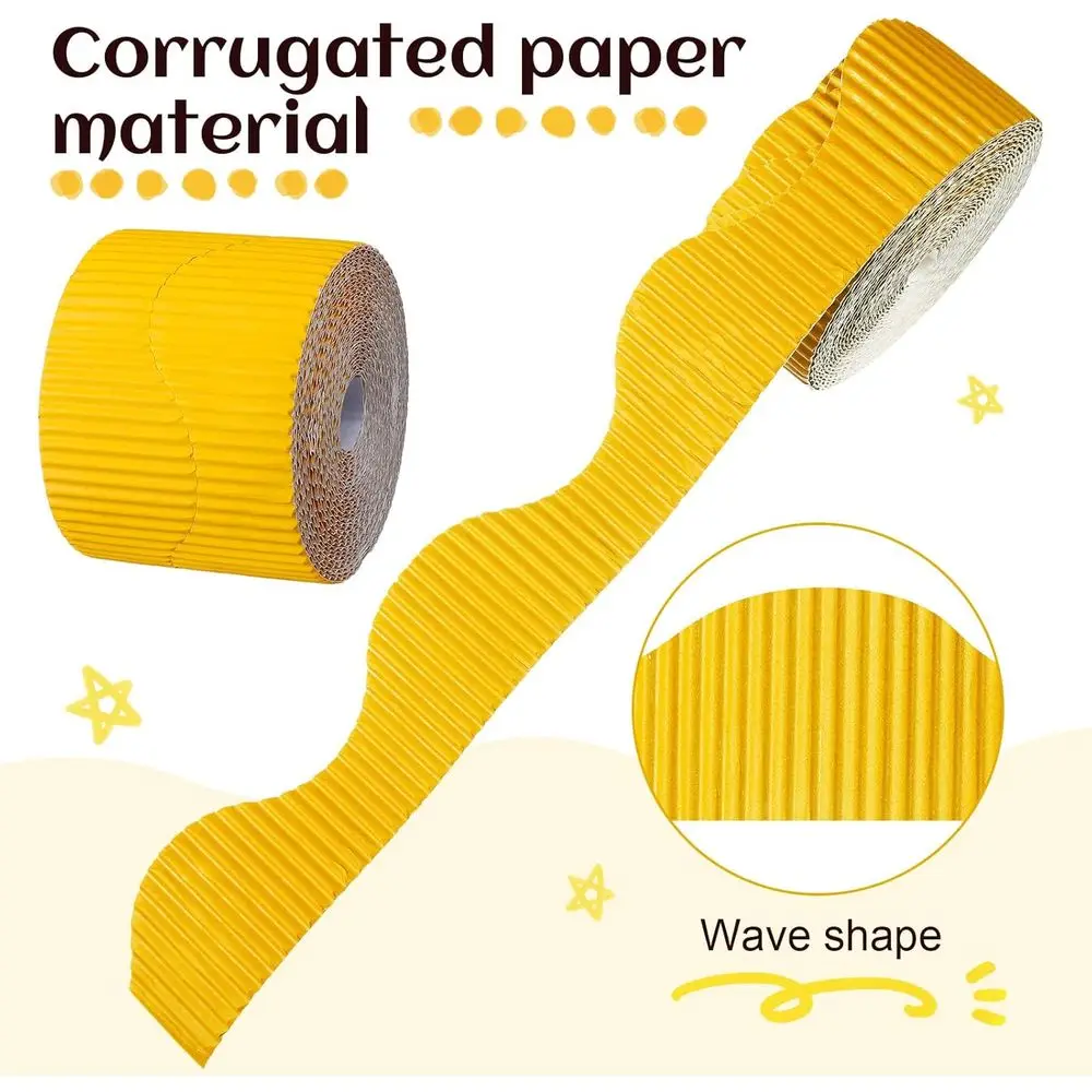 6팩 300피트 스캘럽형 게시판 테두리, 6가지 색상, 100일 학교 용품을 위한 교실 장식