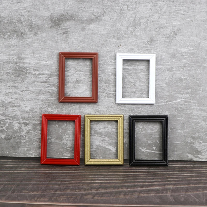 1:12 Dollhouse Miniature Alloy Photo Frames Mirror Frame Photo Border Picture Frame Doll House Decor Dollhouse Accessories New