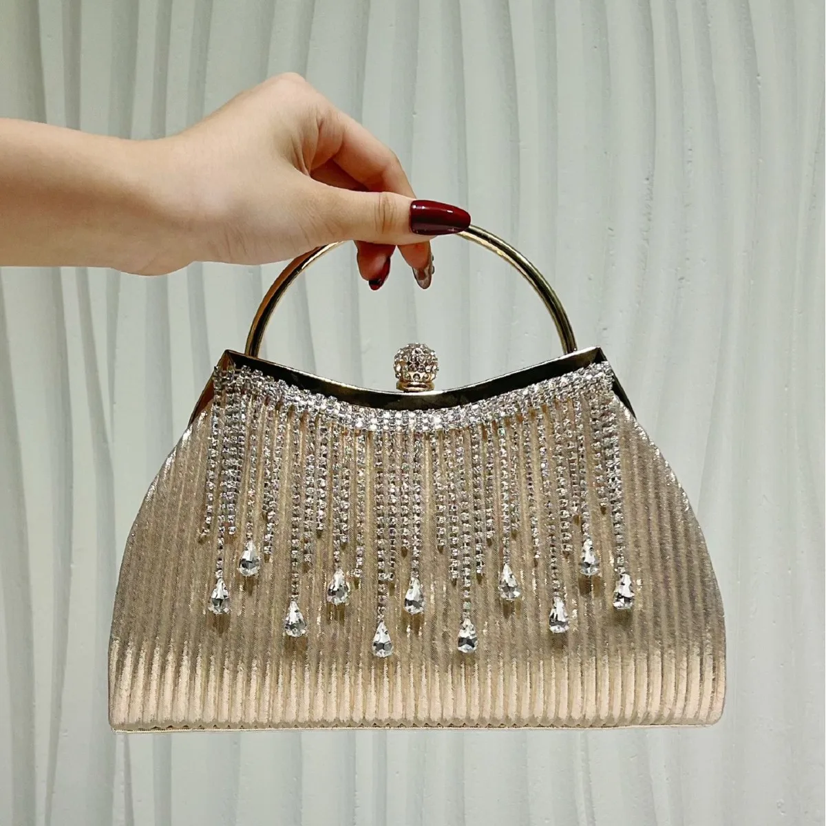 2026 New Dinner Bag Wedding Bag Dinner Clutch Bag Cheongsam Women's Wallet Dress Delicate Metal Handbag