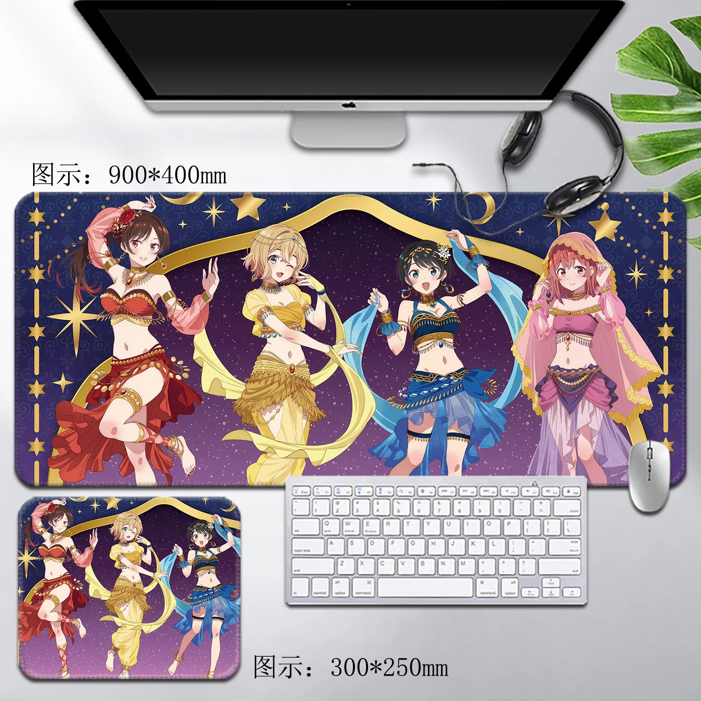 Pro Speed XXL Rent‑a‑Girlfriend Chizuru Mami Sumi Gaming Mouse Pad Non‑Slip Rubber Stitched Oversized Desk Mat for PC Gamer