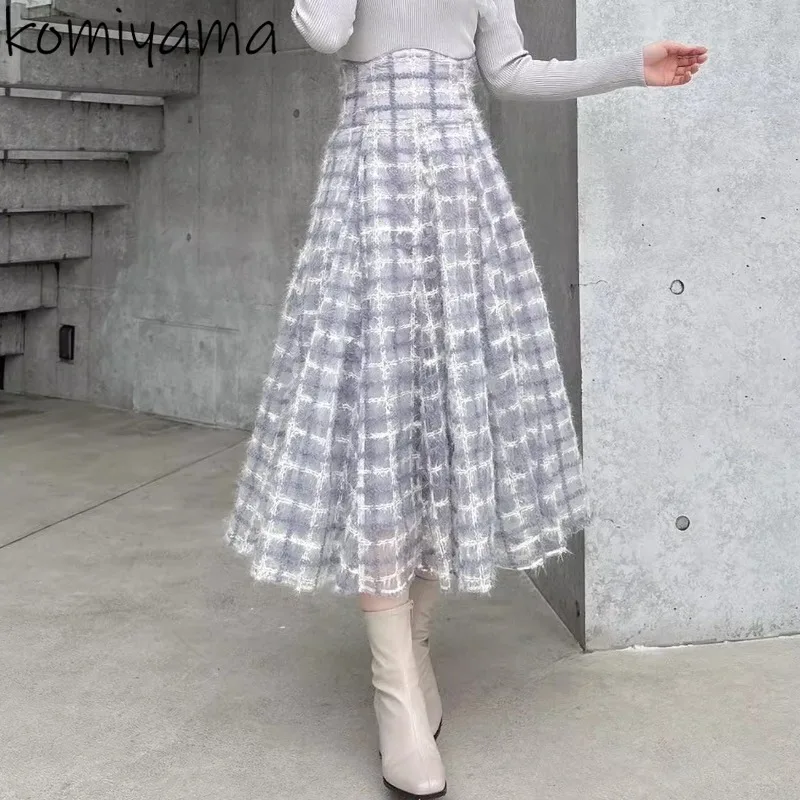 

Japan Sweet Tunic Women Skirts High Wasit Bandage Faldas A-line Plaid Skirt Fresh Gentle Ropa Mujer Spring 2025 New Falda