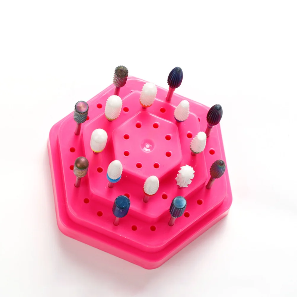 

2Pcs 48-Hole Nail Drill Bits Stand Dustproof Display Base Eco-Friendly Material Lightweight Delicate Appearance Professional