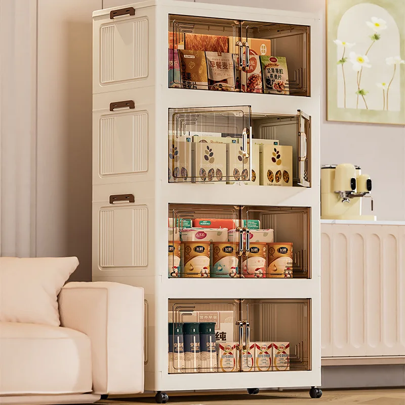Multifunctional Storage Cabinet with Doors Large Capacity Foldable Wardrobe Organizer