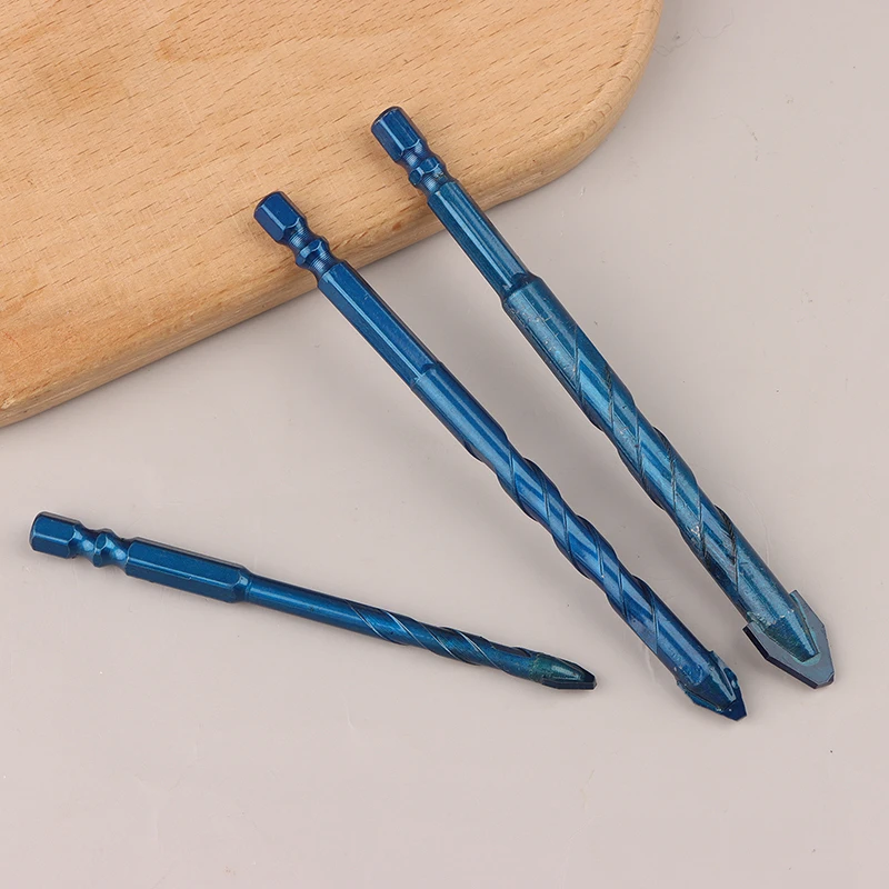 1/4 ชิ้น 6-12 มิลลิเมตรโรตารี่บิตสําหรับแก้วกระเบื้องเซรามิคอิฐ Hard Alloy ไม้เครื่องตัดรูเลื่อยก่ออิฐคอนกรีตเกลียวเจาะบิต