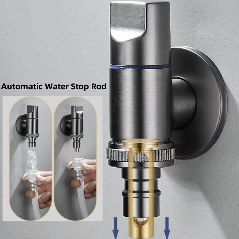 Multi-function Faucet Brass One Into One Out Dual Control Washing Machine Tap Three-way Toilet Triangle Valve