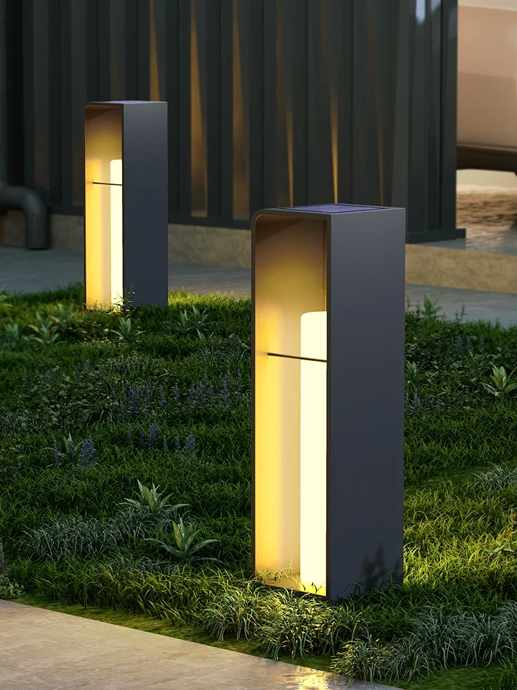 Outdoor waterproof stainless steel vertical floor lamp landscape garden lawn lamp minimalist atmosphere remote control