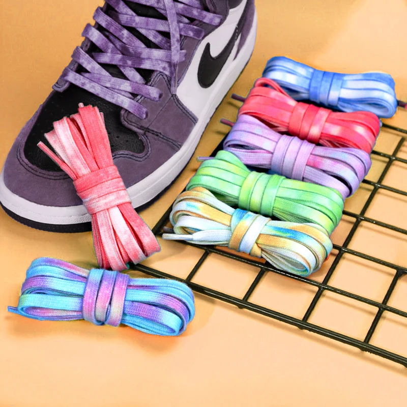 New Tie-dye Non-fading Shoe Laces Casual Shoes Shoelaces for Sneakers Shoe Lace Unisex Flat Boot Laces 120/140/160CM Shoestrings