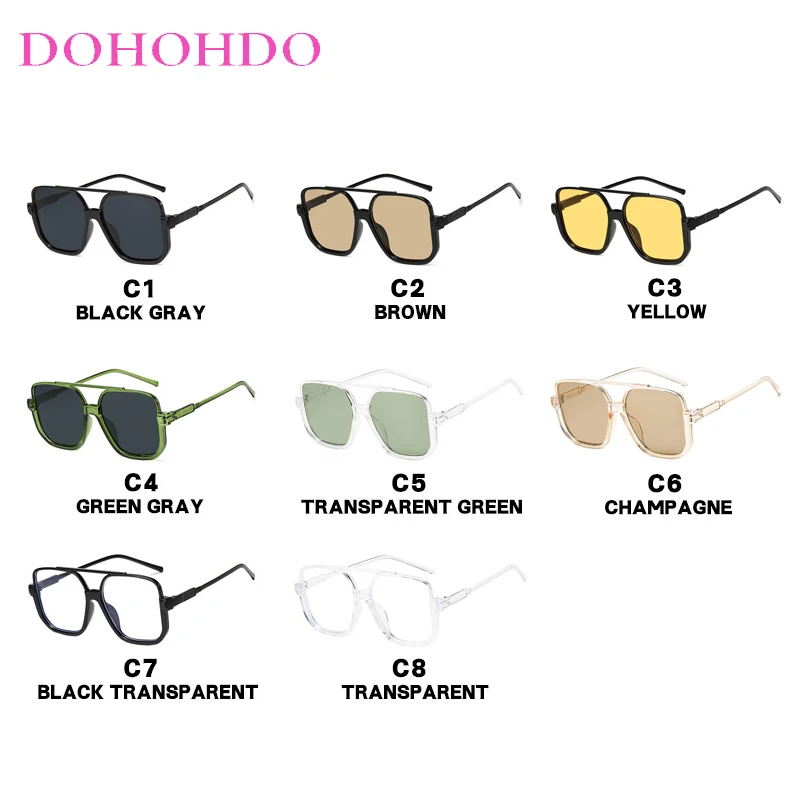 Large Frame Square Pilot Sunglasses Woman Brand Designer Fashion Luxury Vintage Shades Hollow Travel Sun Glasses Female UV400