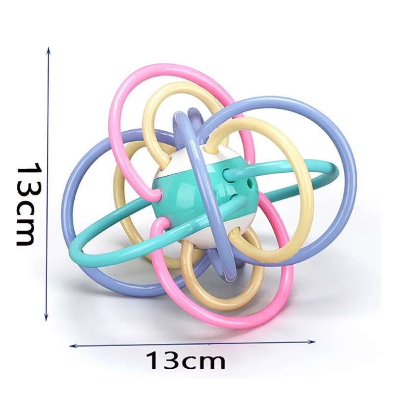 Jouets Montessori pour bébé de 0 à 12 mois, hochet sensoriel, anneau de dentition, jouets de développement d'activité de préhension, jouets de dentition en Silicone pour bébés