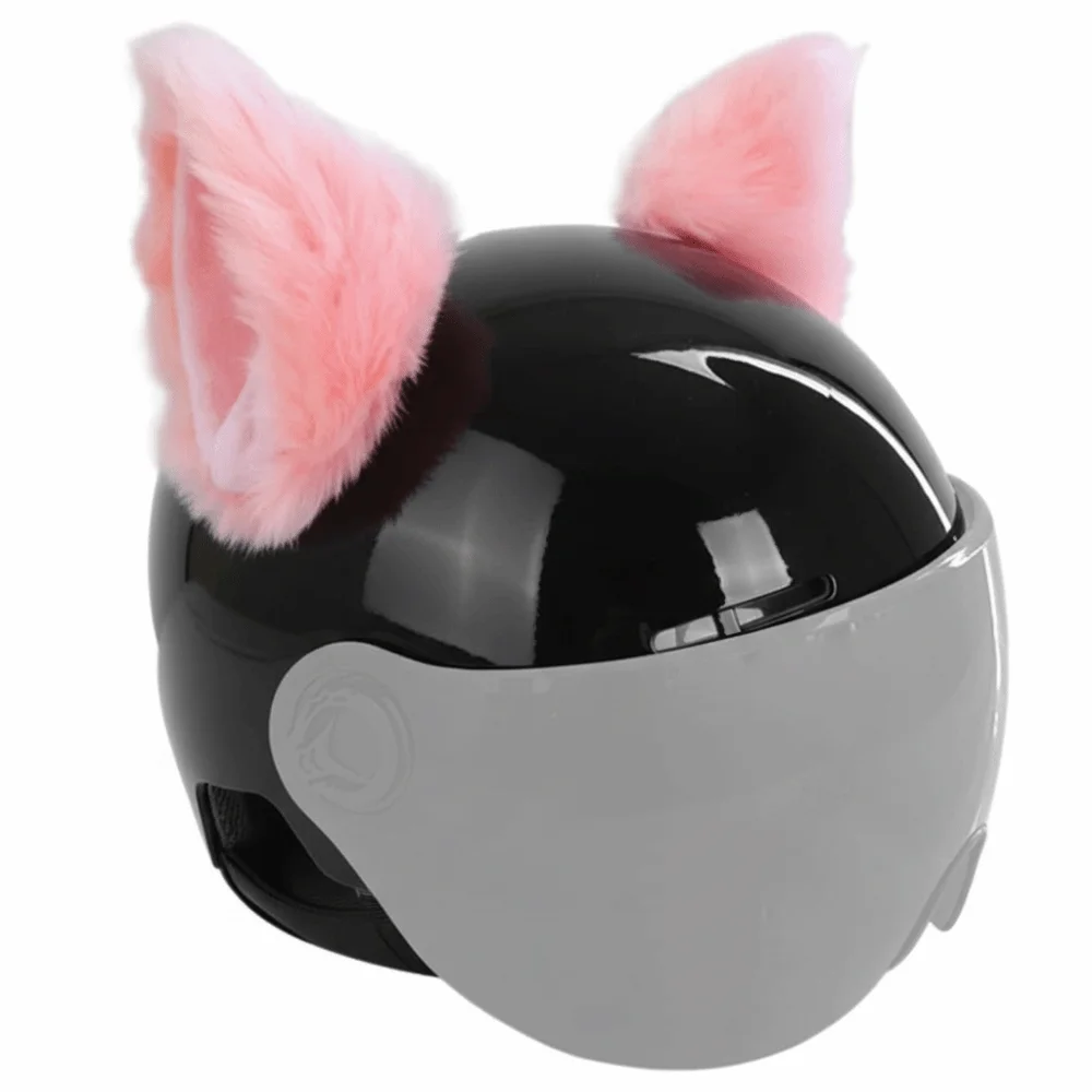 2Pcs Motorcycle Helmet Ears Universal Fit Self Adhesive Helmet Accessories Cute Pink Cat Ears for Helmet