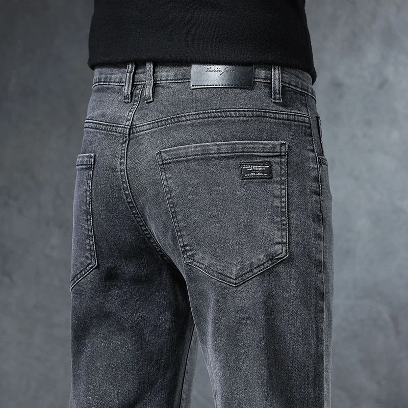 Regular Classic Jeans Men's Straight Business Denim Pants Fashion Casual Comfortable Stretch Male Brand Clothing Trousers