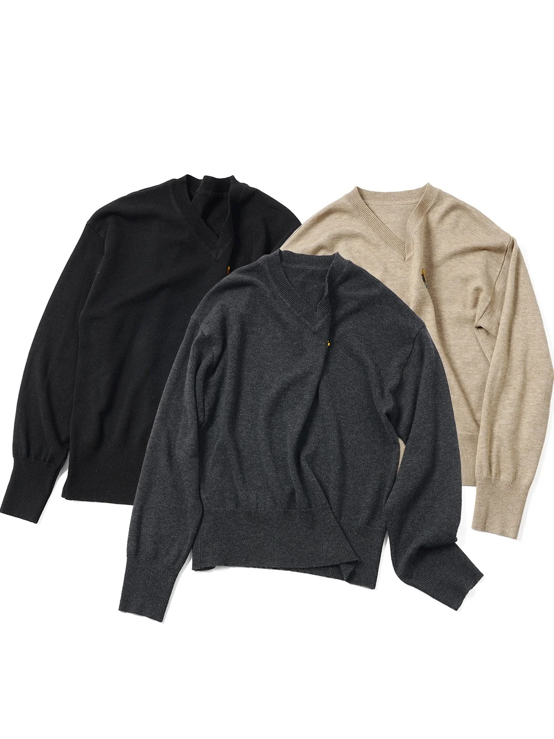 

Embroidered Sweater Comfortable Loose Fit Long Sve V-Ne Knitted Wool Blend Thi Warm Autumn Faion Women's Premium Kni...