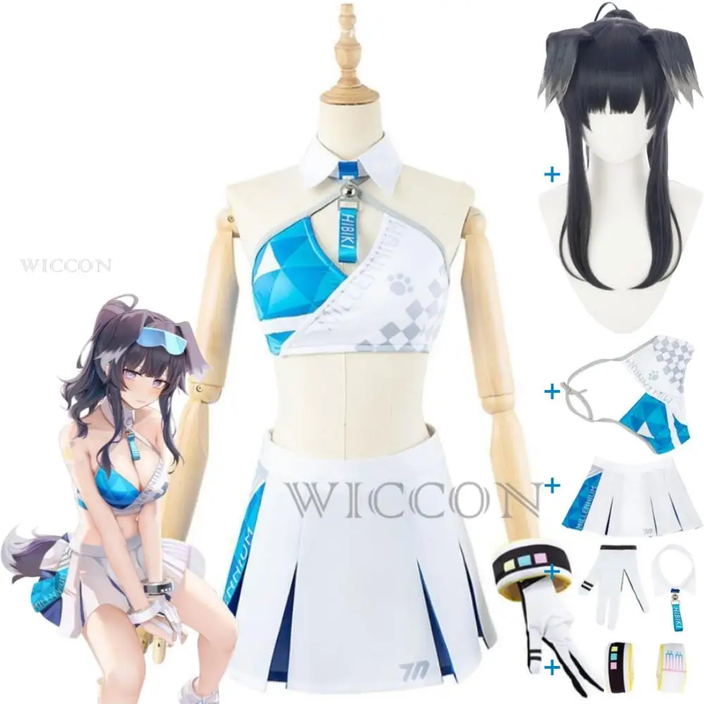 Juego azul y archivo Nekozuka Hibiki, disfraz de Cosplay, peluca, proyecto MX, escuela de ciencias milenio, uniforme Sexy para mujer, Halloween